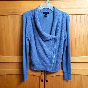 White House Black Market zipper sweater grey Medium